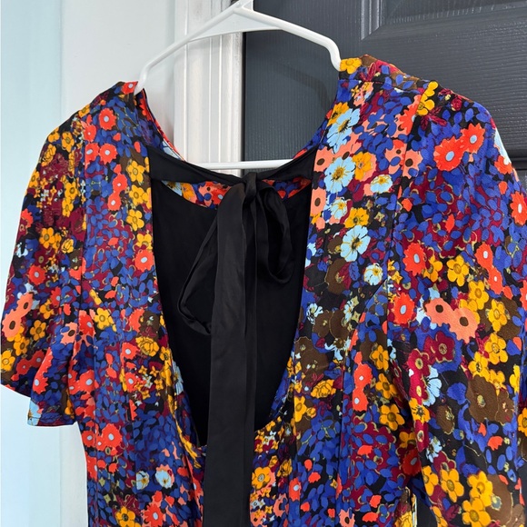 Anthropologie floral satin mini dress - Picture 4 of 8